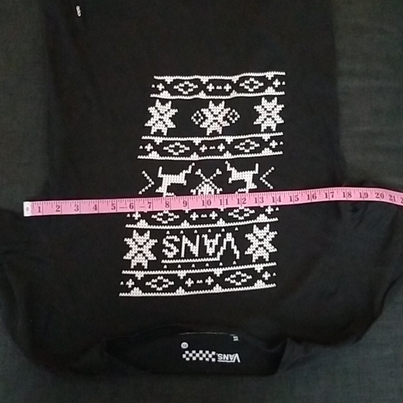Y2k Vans Christmas Sweater Graphic Baby Tee SzXL - Picture 5 of 6